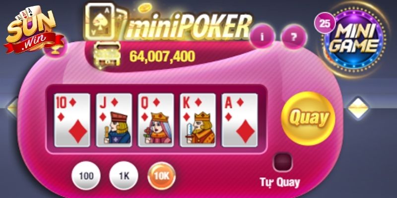 Mini Poker Sunwin tính thưởng theo tổ hợp bài như thế nào?